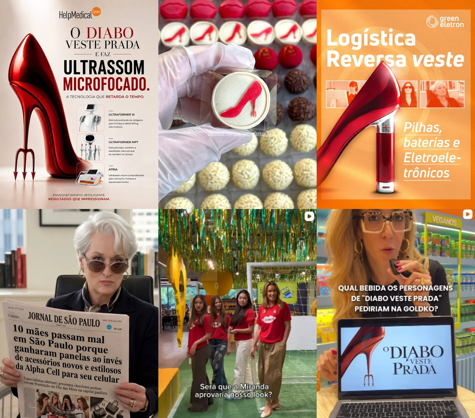 Entre boas ideias e abordagens sem conexão, as redes foram inundadas por postagens que tentaram angariar o engajamento do público de O Diabo Veste Prada 2. Reprodução: Instagram